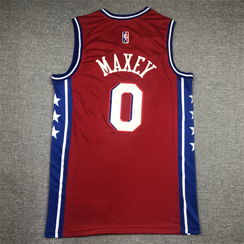 Men Philadelphia 76ers #0 Tyrese Maxey Jordan Brand Red 2025 NBA Jersey->milwaukee bucks->NBA Jersey